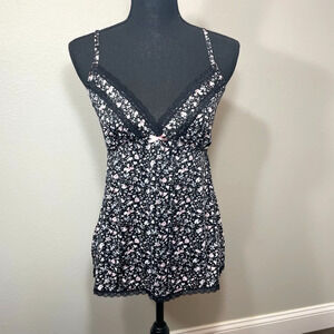 Dark Floral Cami XS Black Lace Whimsygoth Coquette Y2K 90s